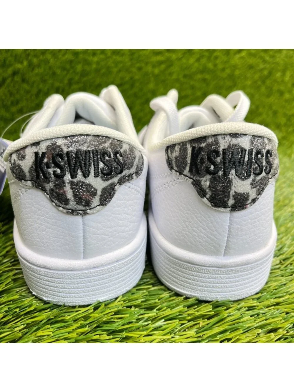 K-Swiss Court Pro II Leopard Womens Size 7 White Black Athletic Shoes Sneakers
